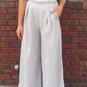 Striped Wide-Leg Pants